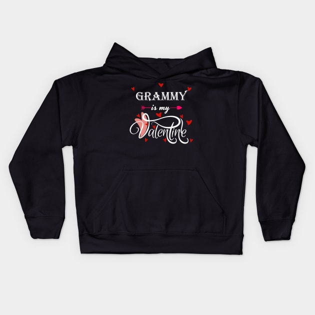 My Grammy Is My Valentine - Valentines Day Grandson Gift Kids Hoodie by Trade Theory